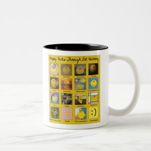 Tasse 2 Couleurs visages heureux dans l'histoire de l'art (Droit)