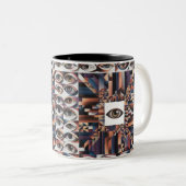 Tasse 2 Couleurs Vision géométrique des yeux Abstraits - Surreal Mo (Devant droit)
