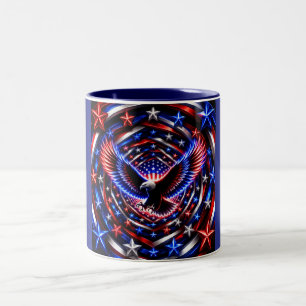 Tasse 2 Couleurs Vision Spirale Américaine – Aigle Patriotique Opti