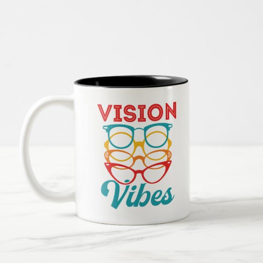 Tasse 2 Couleurs Vision Vibes Optométriste Optométrie Opticien (Gauche)