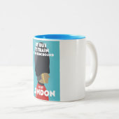 Tasse 2 Couleurs Visite impression d'art de Londres. (Devant droit)