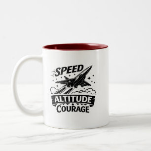Tasse 2 Couleurs Vitesse Altitude Courage Aviation Réacteur Concept