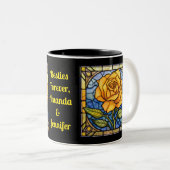 Tasse 2 Couleurs Vitrail Rose jaune Meilleurs amis (Devant droit)