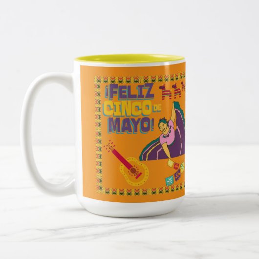 Tasse 2 Couleurs Vive la liberté orange (Gauche)