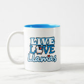 Tasse 2 Couleurs Vivent, aiment, les lamas (Gauche)