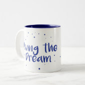 Tasse 2 Couleurs Vivre Le Rêve Café Mug, Navy (Devant gauche)