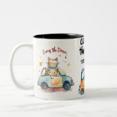 Tasse 2 Couleurs Vivre le rêve : Chubby Cat Mug" (Gauche)