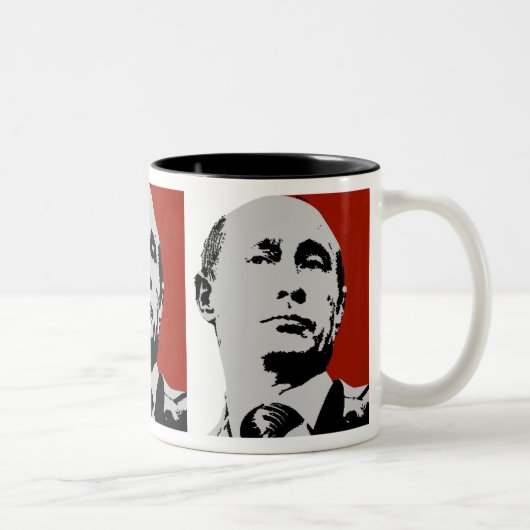 Tasse 2 Couleurs Vladimir Poutine rouge (Droit)