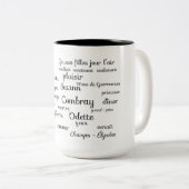 Tasse 2 Couleurs vocabulaire français de Proust (Devant droit)