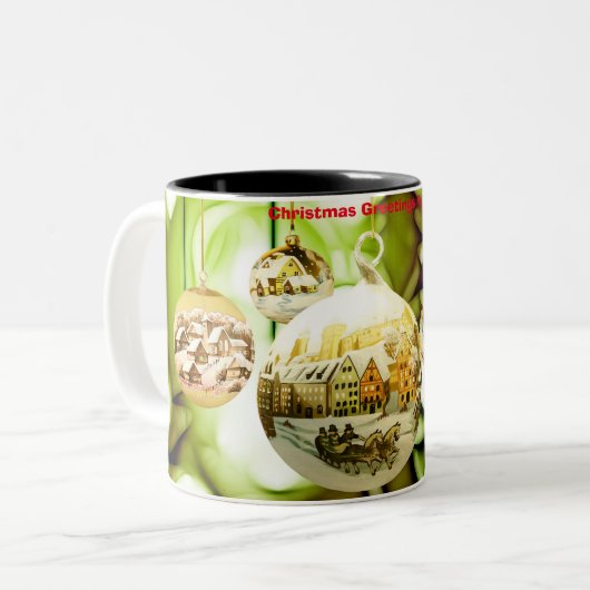Tasse 2 Couleurs Vœux de Noël Maman (Devant gauche)