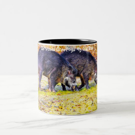 Tasse 2 Couleurs voeux de Noël Mon vieux garçon (Centre)