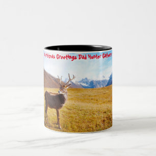 Tasse 2 Couleurs Vœux de Noël Papa Chasseur-Cueilleur