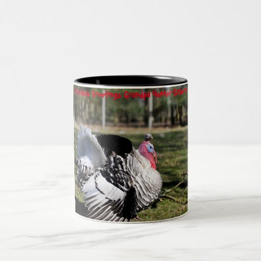 Tasse 2 Couleurs Vœux de Noël Papapi Hunter Gatherer (Centre)