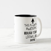 Tasse 2 Couleurs Voici à quoi ressemble un super professeur de biol (Devant droit)