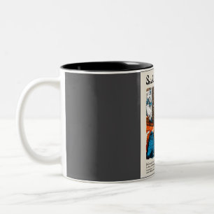 Tasse 2 Couleurs Voie en brique Vintage Aquarelle Voyage