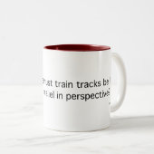 Tasse 2 Couleurs Voies de train : À quel angle ? (Devant droit)