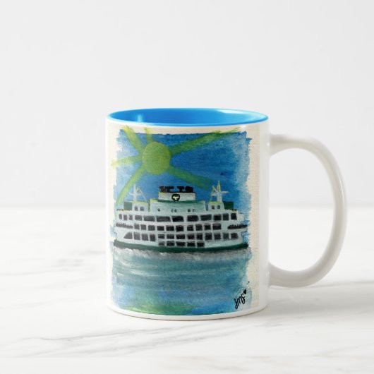 Tasse 2 Couleurs Voile en mer paradisiaque (Droit)