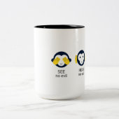 Tasse 2 Couleurs Voir Hear Speed No Evil Monkey (Centre)