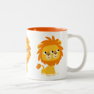 Tasse 2 Couleurs Voir le lion caricaturale double mignonne