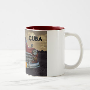 Tasse 2 Couleurs Voiture américaine classique en Vinales, Cuba