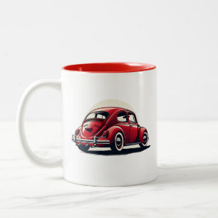Tasse 2 Couleurs Voiture Classique Rouge Modèle 1960