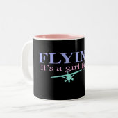 Tasse 2 Couleurs "VOLANT : C'est UNE CHOSE de FILLE " (Devant gauche)