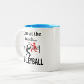 Tasse 2 Couleurs Volley-ball de plage (Devant gauche)