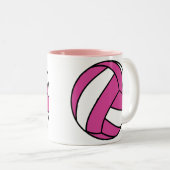 Tasse 2 Couleurs Volleyball rose (Devant droit)