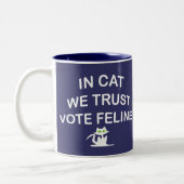 Tasse 2 Couleurs Vote Chat avec texte blanc (Gauche)