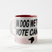 Tasse 2 Couleurs Vote Dog avec drapeau américain (Devant gauche)