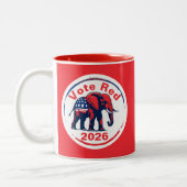 Tasse 2 Couleurs Vote Red 2026 (Gauche)