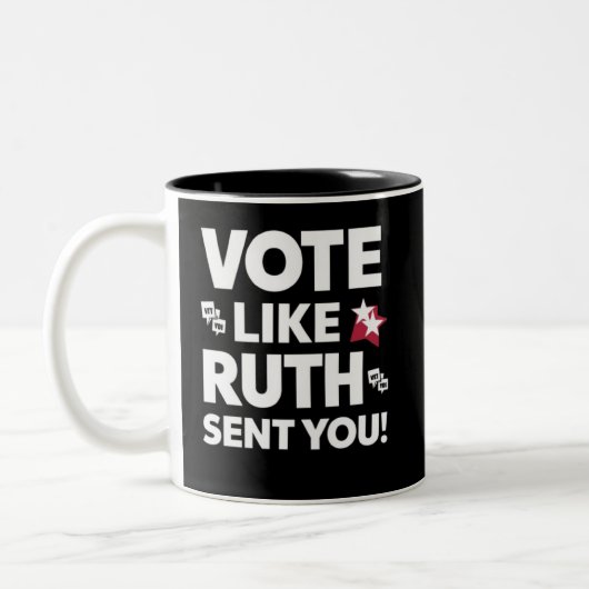 Tasse 2 Couleurs voter comme ruth vous a envoyé (Gauche)