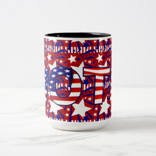 Tasse 2 Couleurs Votez avec Stars and Stripes -