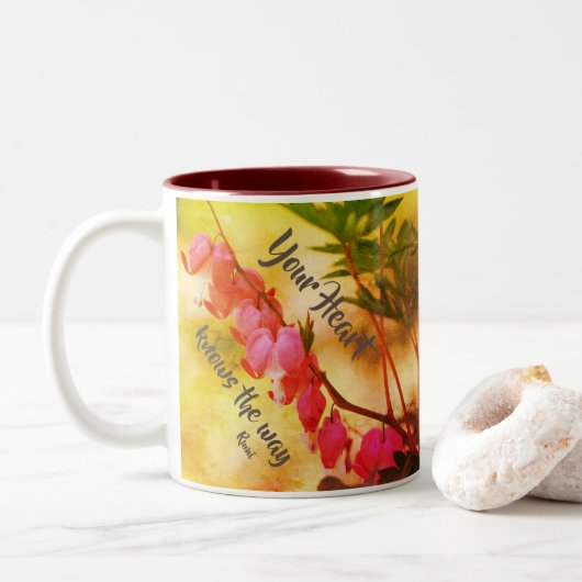 Tasse 2 Couleurs Votre coeur connaît les coeurs saignants Inspirati (Avec donut)