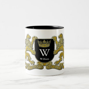 Tasse 2 Couleurs Votre manteau des bras votre monogramme et nom