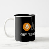Tasse 2 Couleurs Votre texte/couleur Acheter Bitcoin Bitcoin Faille (Gauche)