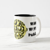 Tasse 2 Couleurs Voulez la paix du monde ? (Devant droit)