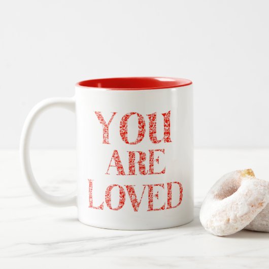 Tasse 2 Couleurs Vous êtes aimés (Avec donut)