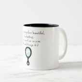 Tasse 2 Couleurs Vous êtes belle Bible Verse (Devant droit)
