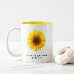 Tasse 2 Couleurs Vous êtes le Tournesol de Ma Vie Cadeau Aquarelle