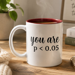 Tasse 2 Couleurs Vous êtes statistiquement significatif P < 0,05