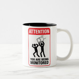 Tasse 2 Couleurs Vous êtes surveillés - humour de bureau