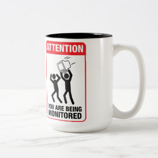 Tasse 2 Couleurs Vous êtes surveillés - humour de bureau