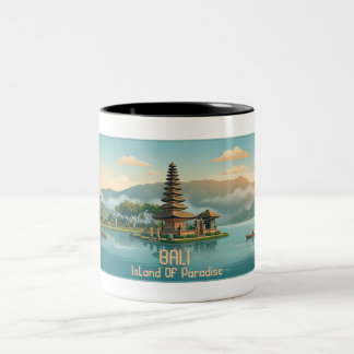 Tasse 2 Couleurs Voyage au temple du lac Bali Ulun Danu Beratan de
