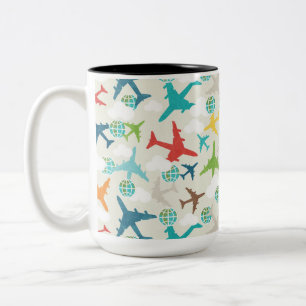 TASSE 2 COULEURS VOYAGE AVION
