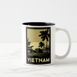 Tasse 2 Couleurs voyage d'art déco du Vietnam Asie du Sud-Est rétro