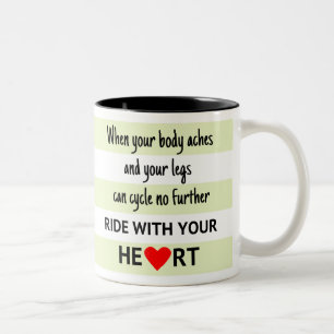 Tasse 2 Couleurs Voyage de citation à vélo avec vos rayures cardiaq