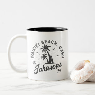 Tasse 2 Couleurs Voyage en famille sur mesure Summer Beach Group Tr