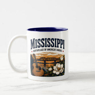Tasse 2 Couleurs Voyage musical dans le Sud du Mississippi
