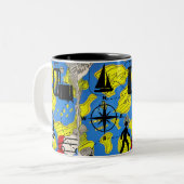 Tasse 2 Couleurs Voyageur mondial (Devant gauche)